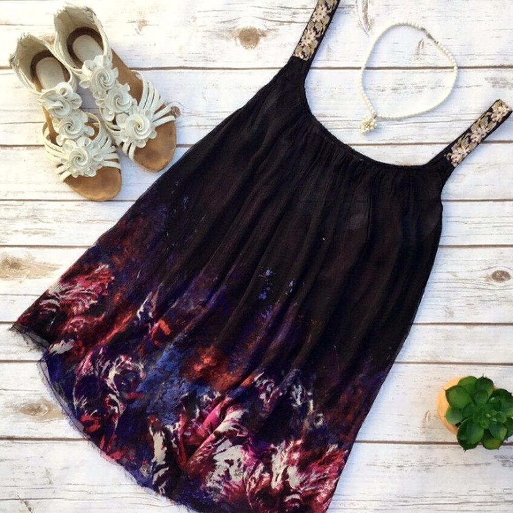 Free People Festival Top Firecracker Garden Print